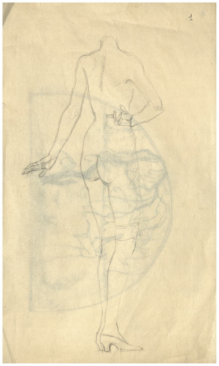 Nudo femminile (disegno) di Disertori, Benvenuto Maria (sec. XX)