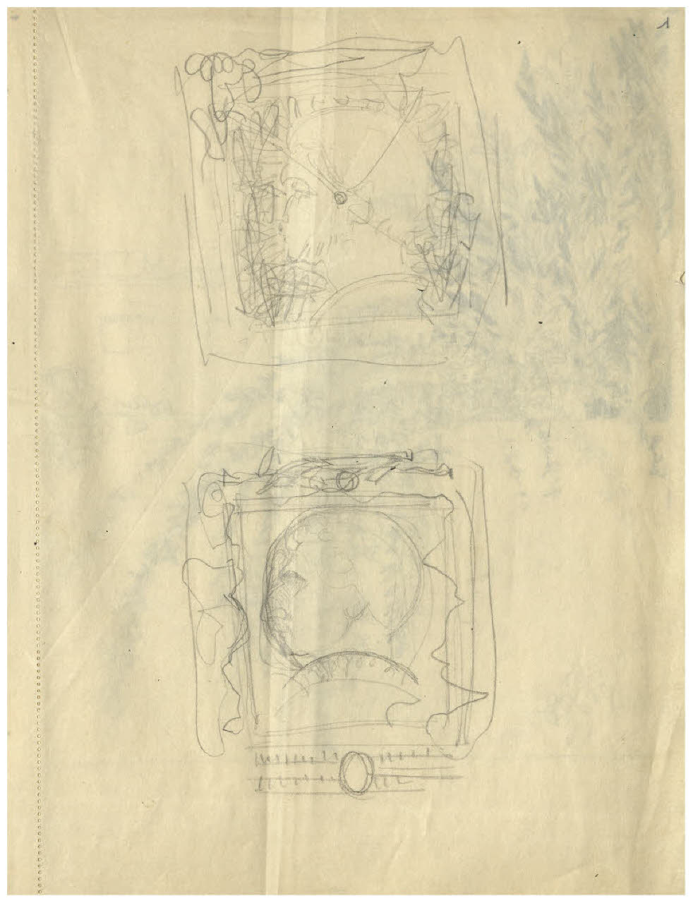 Doppio studio del ritratto di Antonio Rizzi (disegno) di Disertori, Benvenuto Maria (sec. XX)