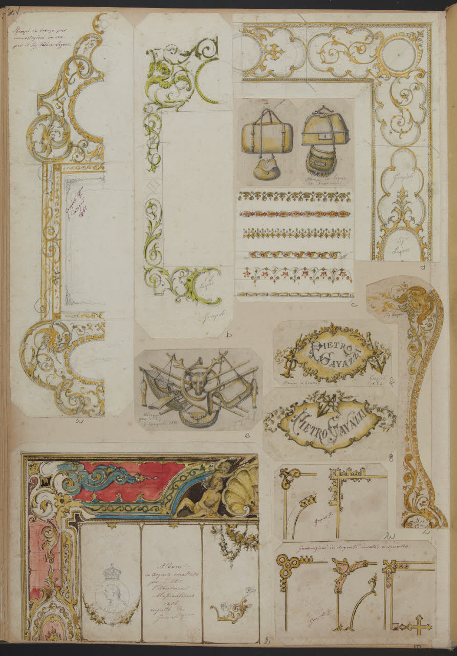 Motivo decorativo (disegno) di Grazioli, Francesco (sec. XIX)