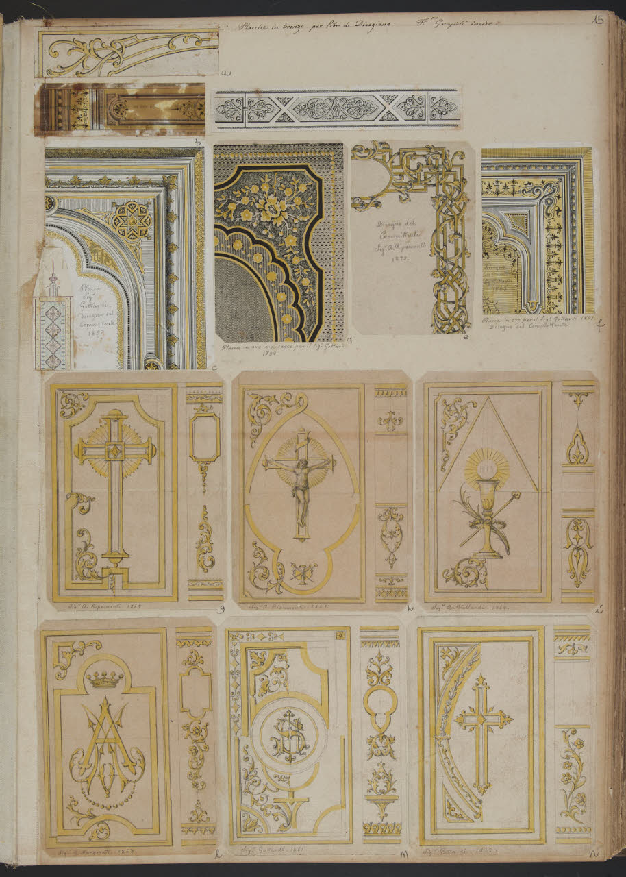 Elementi decorativi (disegno) di Grazioli, Francesco (sec. XIX)