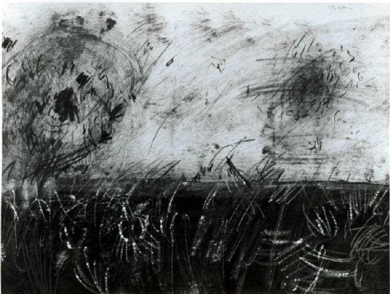 Disegno, Paesaggio (disegno) di Gasperi Luciano (metà sec. XX)