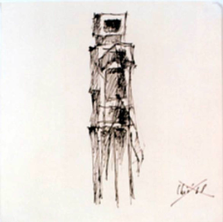 Uomo, Figura maschile (disegno) di Galeffi Ernesto (metà sec. XX)