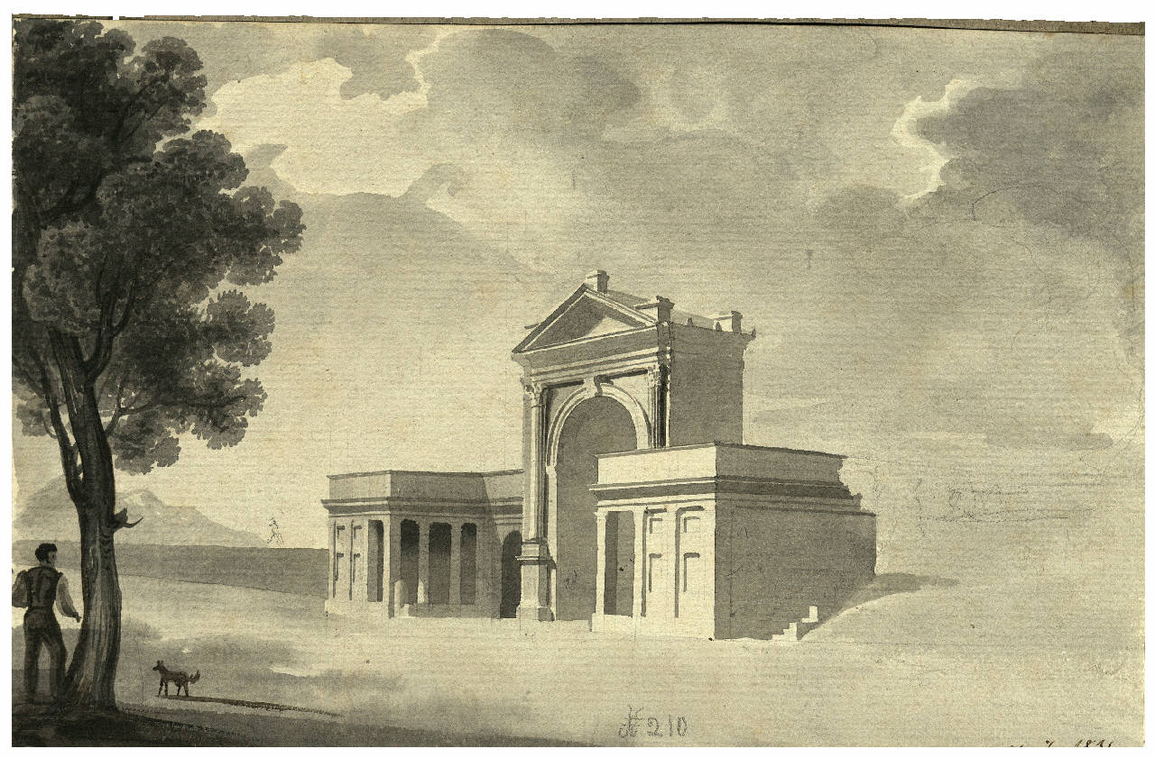 Dazio di Porta Nuova, Dazio di Porta Nuova (disegno) di Bisi, Luigi (sec. XIX)