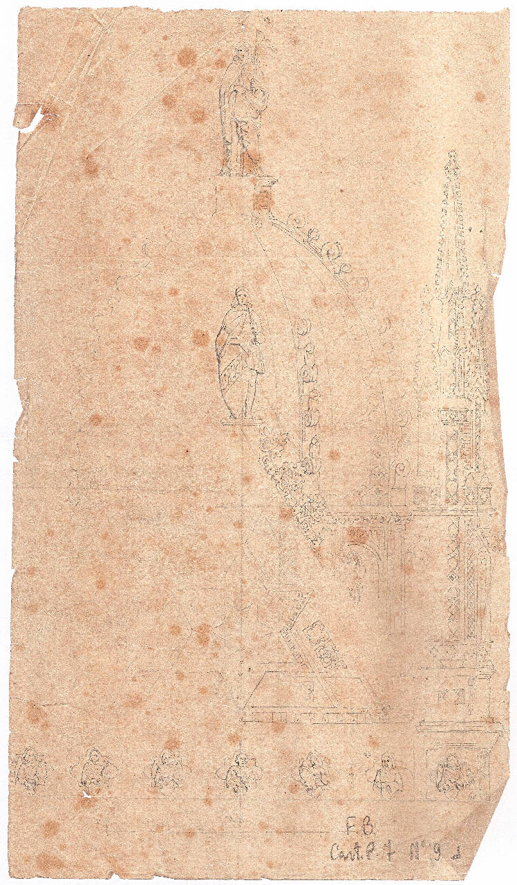 Studio di cupola, Studio di cupola (disegno) di Bisi, Luigi (sec. XIX)