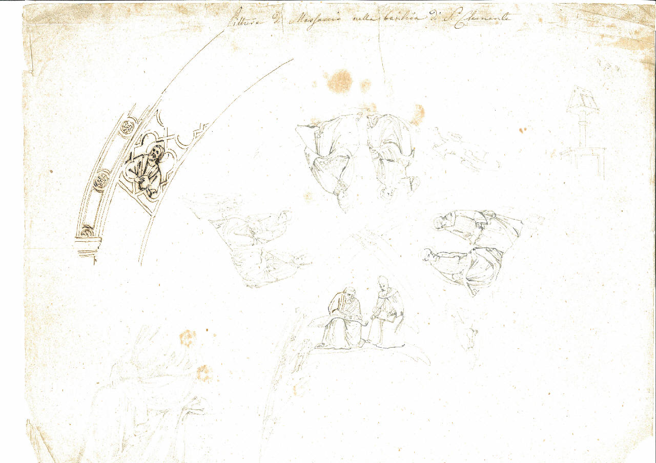 Pittura di Masaccio nella Basilica di San Clemente, Pittura di Masaccio nella Basilica di San Clemente (disegno) di Bisi, Luigi (sec. XIX)