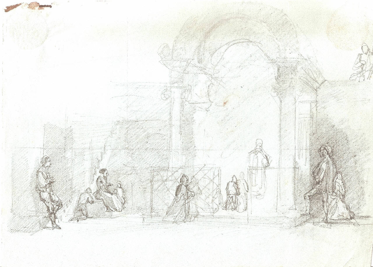Interno di chiesa (disegno) di Bisi, Luigi (sec. XIX)