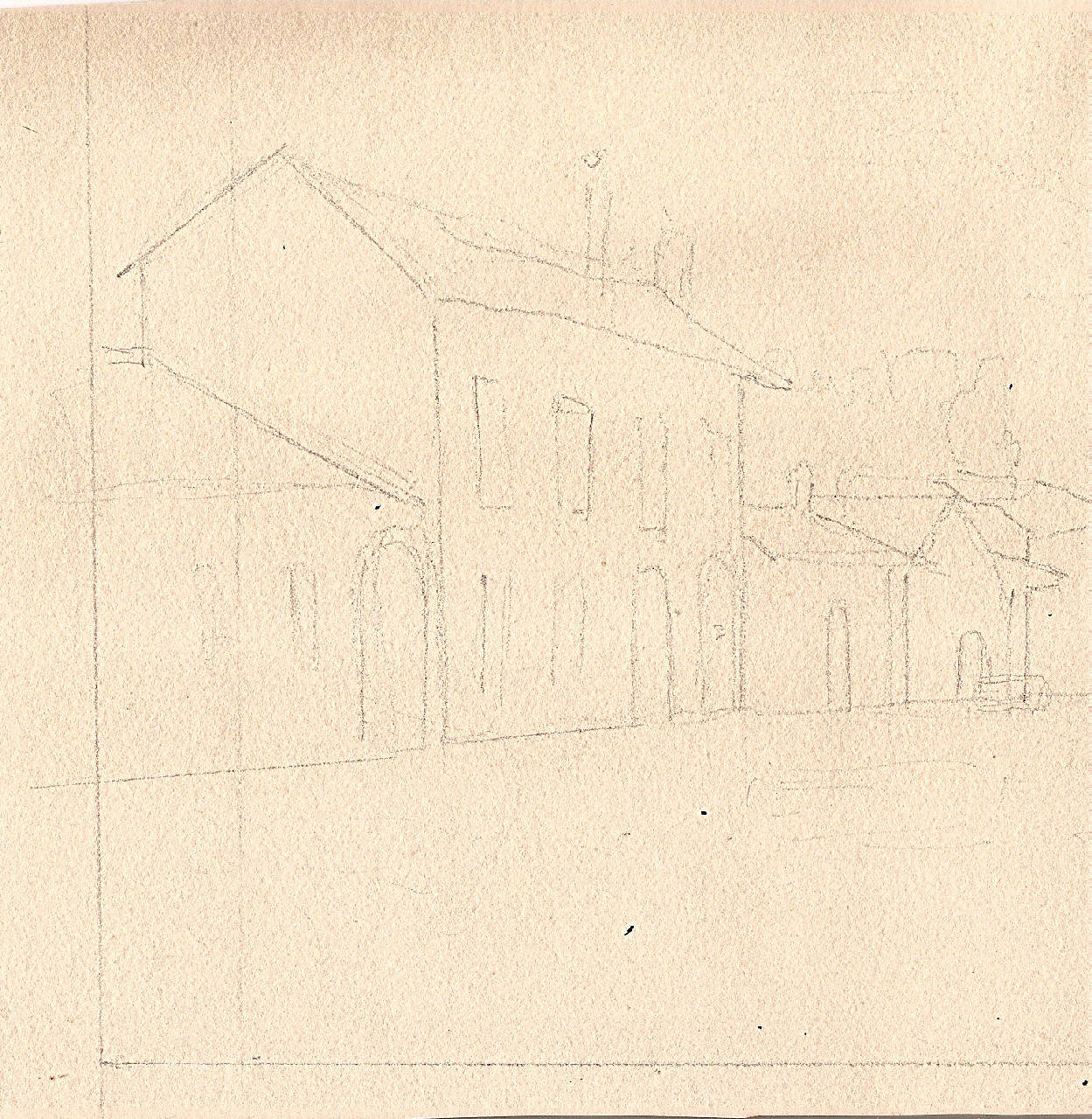 Studio di edifici architettonici, Studio di edifici architettonici (disegno) di Bisi, Luigi (sec. XIX)