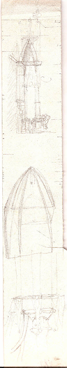 Studio di ciborio, Studio di ciborio (disegno) di Bisi, Luigi (sec. XIX)