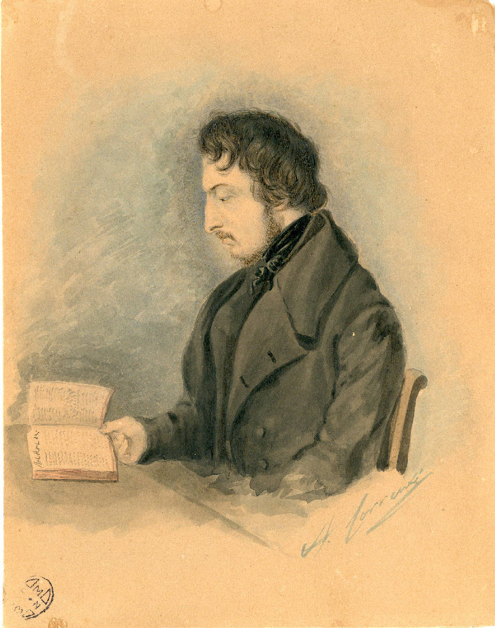 Ritratto di C. Correnti (disegno) di Correnti, A. (metà sec. XIX)