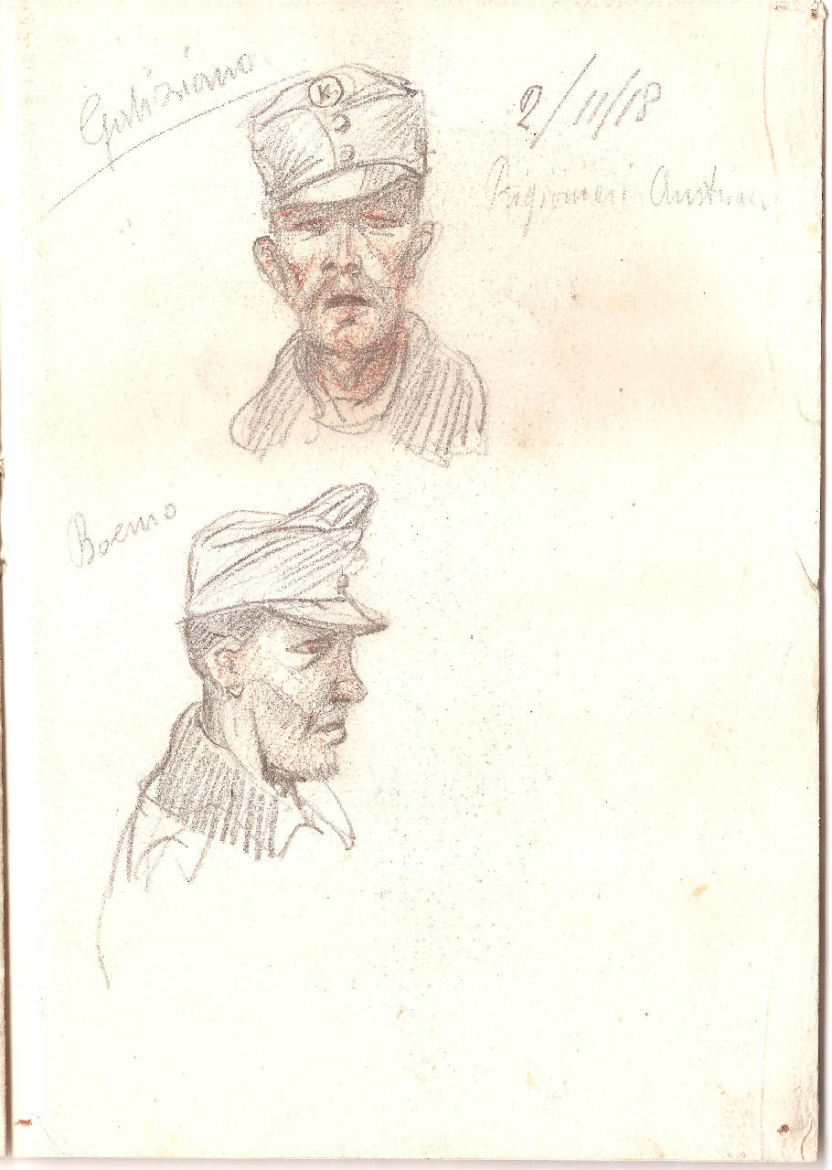 Prigionieri austriaci (disegno) di Lombardi, Ambrogio (sec. XX)
