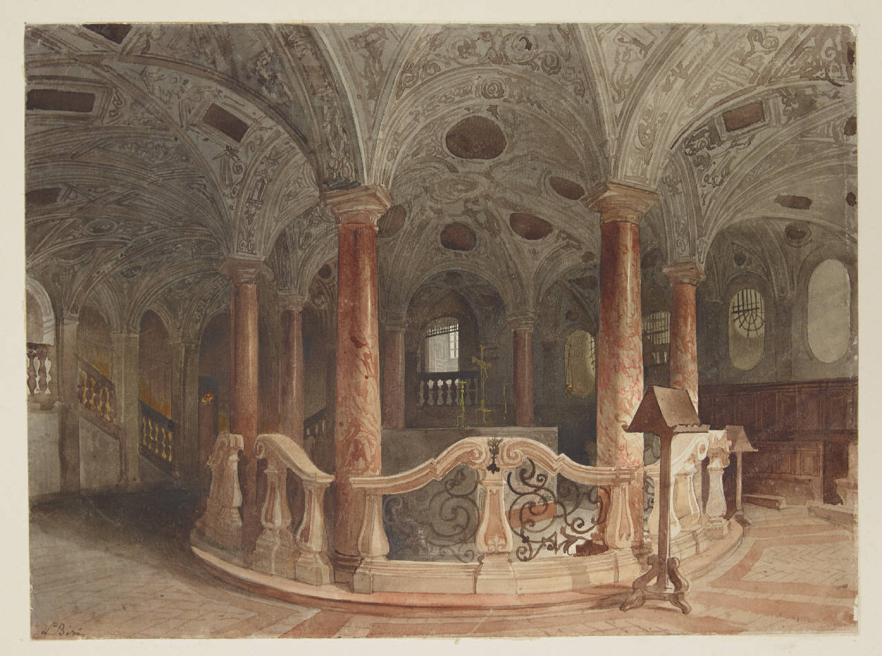 Duomo, cripta sotto l'altare maggiore, Duomo, scurolo (disegno) di Bisi, Luigi (sec. XIX)