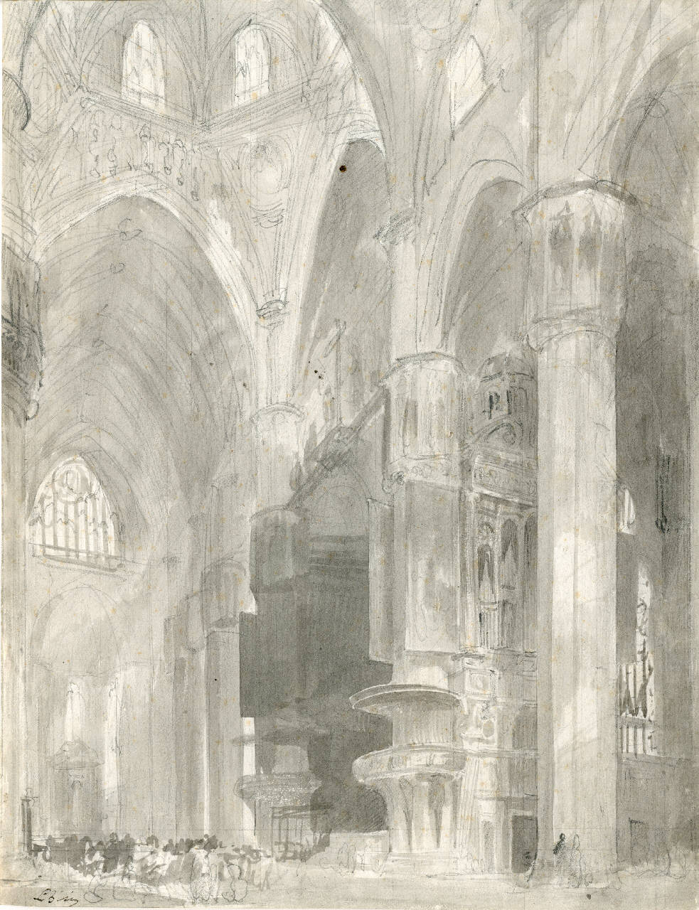 Duomo, navata trasversale, Duomo, navata trasversale (disegno) di Bisi, Luigi (sec. XIX)