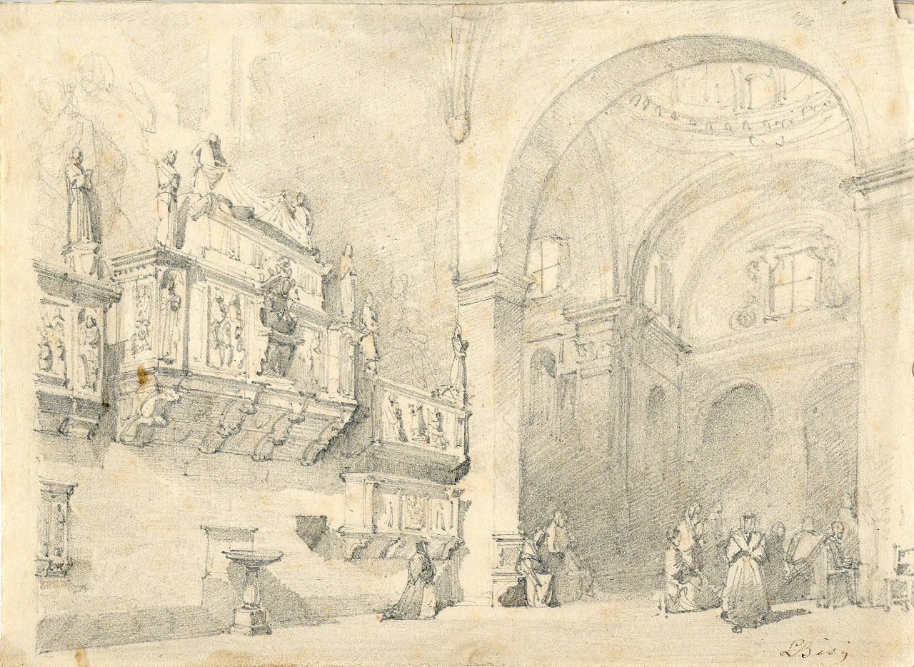 Navata trasversale di San Marco, Navata trasversale di San Marco (disegno) di Bisi, Luigi (sec. XIX)