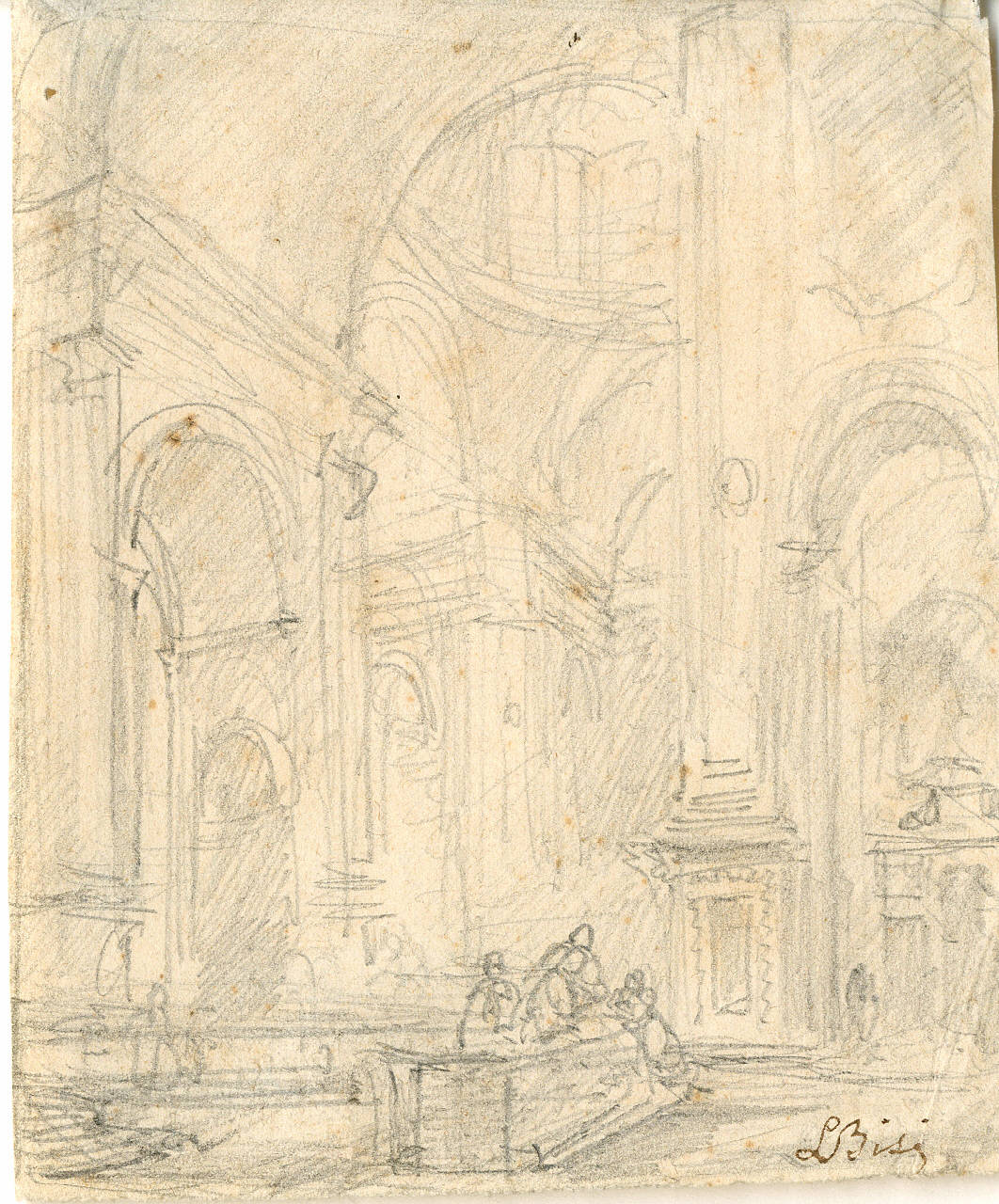 Interno di Sant'Alessandro, Interno di Sant'Alessandro (disegno) di Bisi, Luigi (sec. XIX)