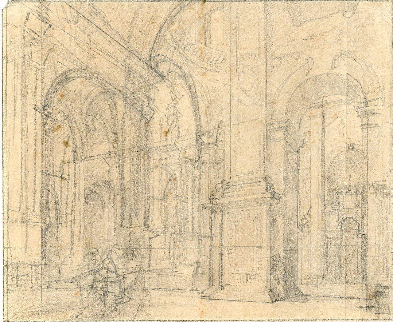 Interno di Sant'Alessandro, Interno di Sant'Alessandro (disegno) di Bisi, Luigi (sec. XIX)