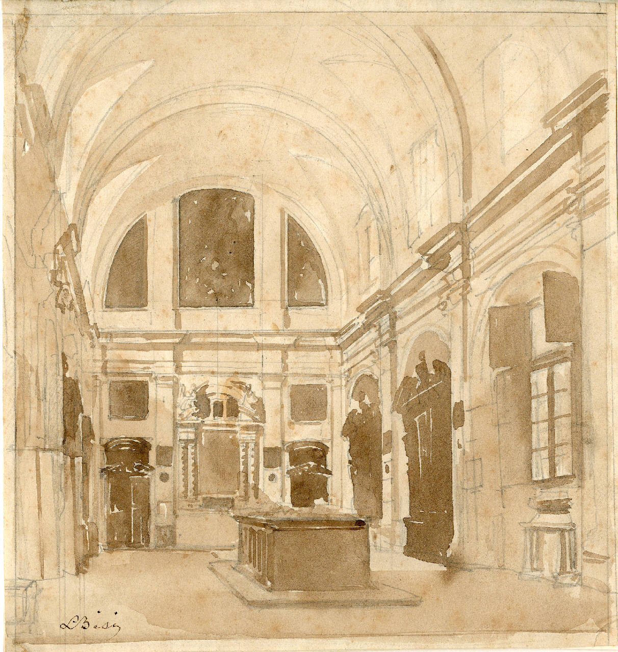 Sacrestia di San Marco, Sacrestia di San Marco (disegno) di Bisi, Luigi (sec. XIX)