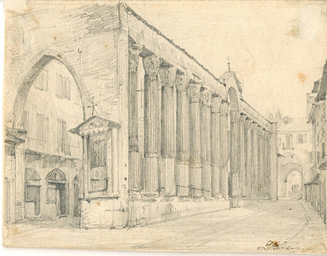 Colonne di San Lorenzo, Colonne di San Lorenzo (disegno) di Bisi, Luigi (sec. XIX)