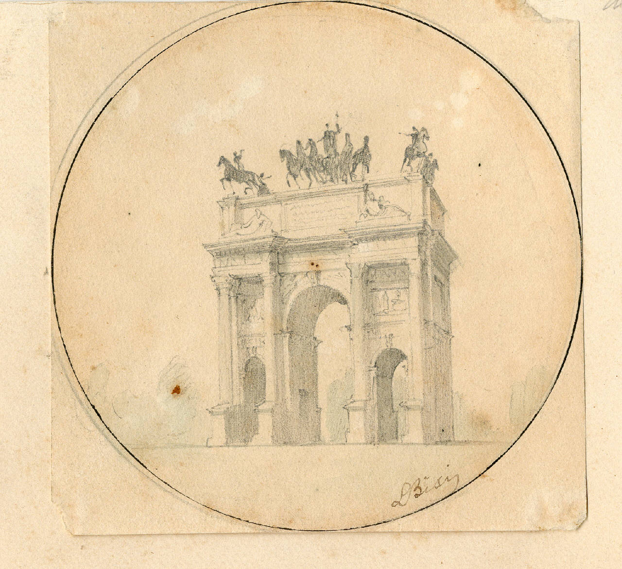Arco del Sempione, Arco del Sempione (disegno) di Bisi, Luigi (sec. XIX)