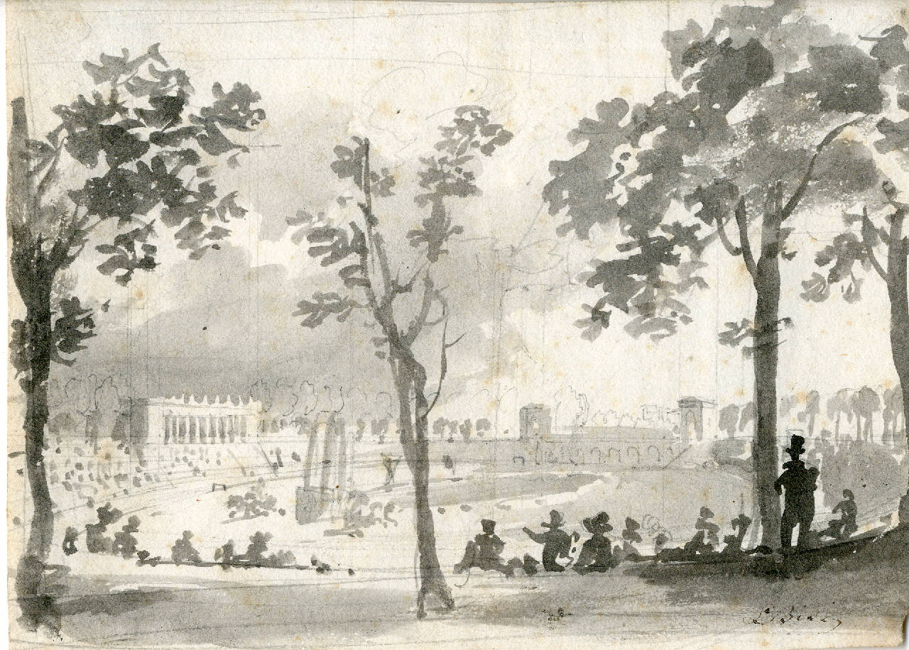 Interno dell'Arena, Interno dell'Arena (disegno) di Bisi, Luigi (sec. XIX)