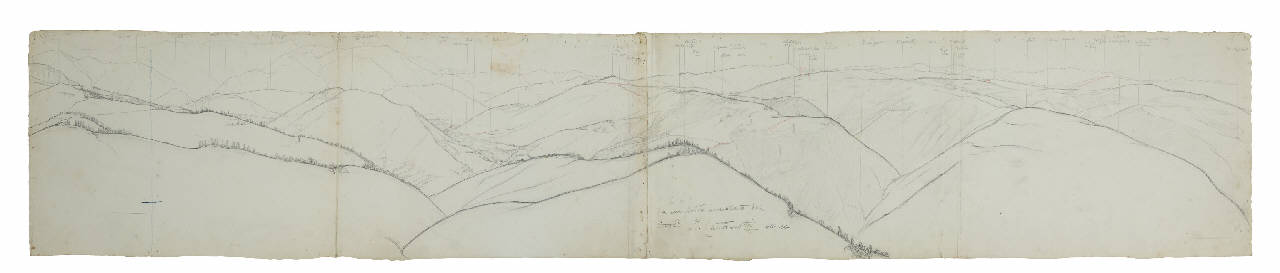 Da un posto avanzato del Cukli (Cukla), paesaggio (disegno) di Cantinotti, Innocente (primo quarto sec. XX)