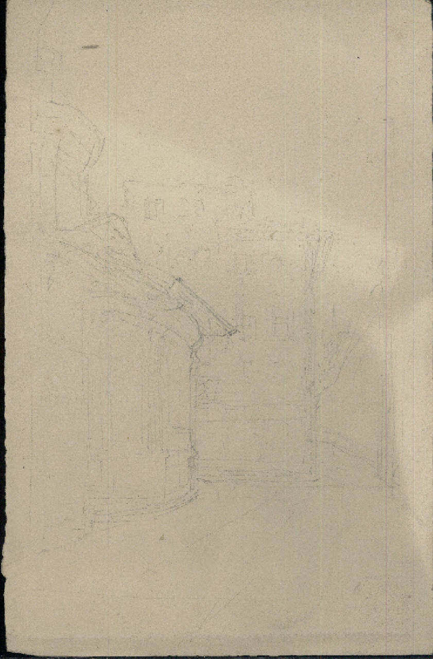 veduta di una chiesa (disegno) di Bisi, Luigi (sec. XIX)