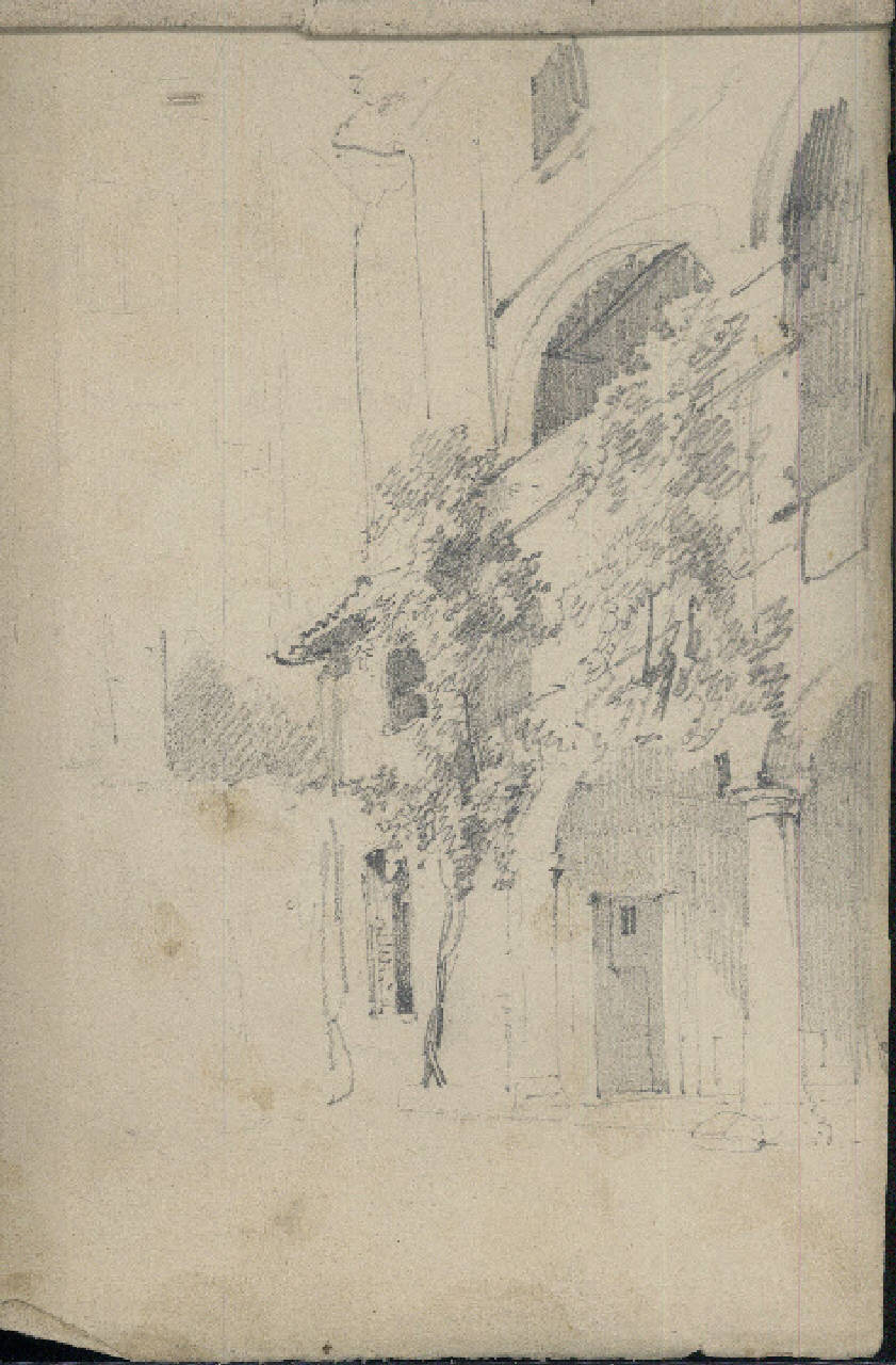 veduta di un palazzo (disegno) di Bisi, Luigi (sec. XIX)
