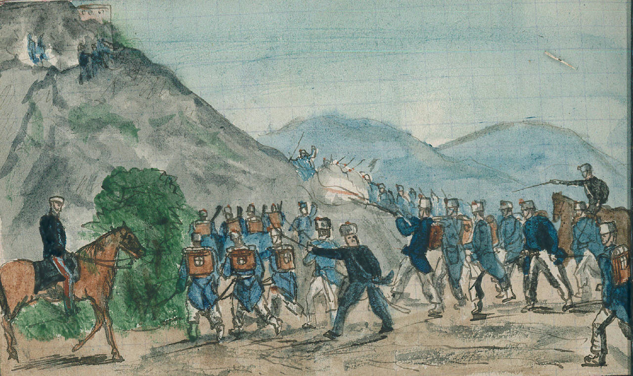 battaglia (disegno) di Ghisi, Camillo (fine sec. XIX)
