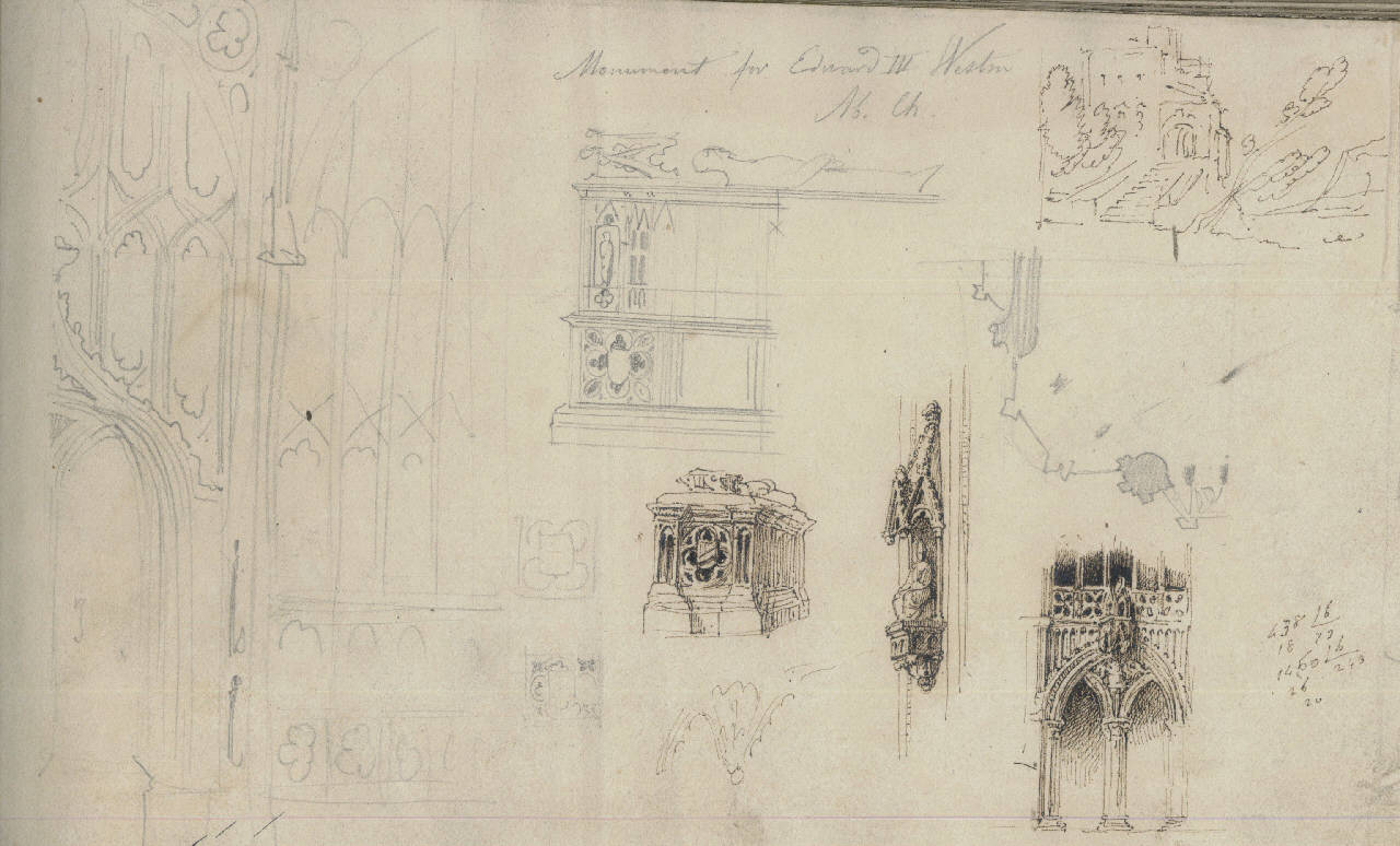 Monumento per Enrico III Westm. Ab.Ch., Monumento per Enrico III Westm. Ab.Ch. (disegno) di Bisi, Luigi (sec. XIX)
