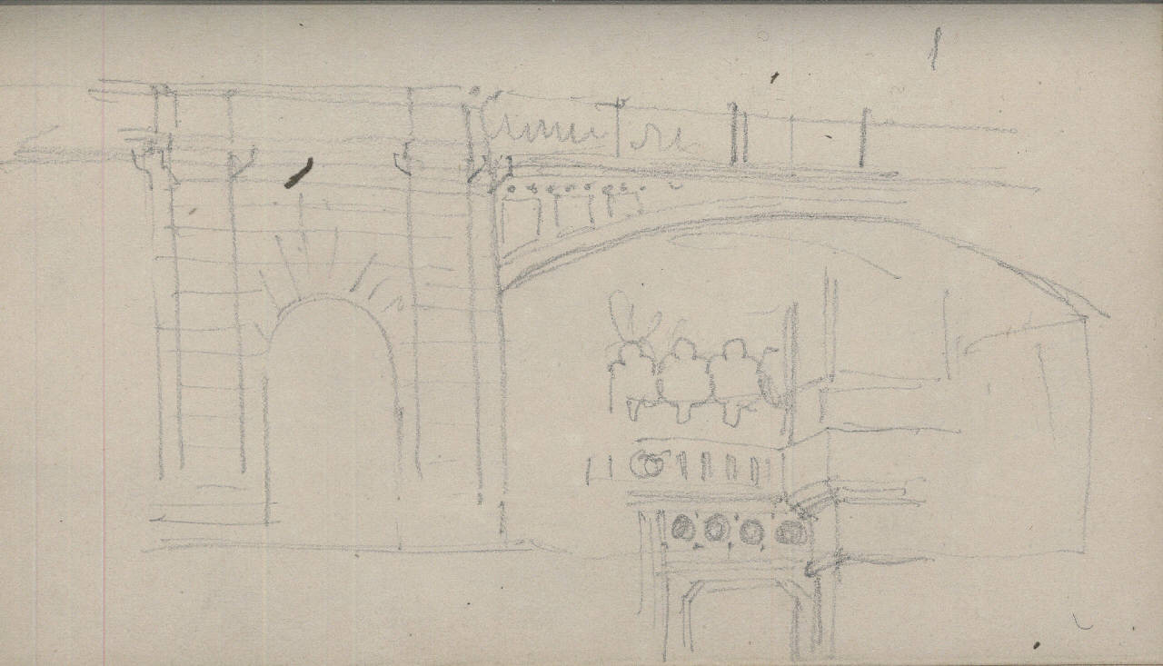 veduta di città (disegno) di Bisi, Luigi (ca 1875 - ca 1875)