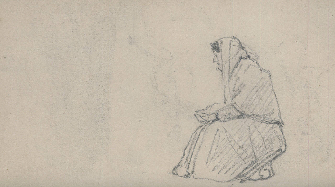 figura femminile (disegno) di Bisi, Luigi (ca 1875 - ca 1875)