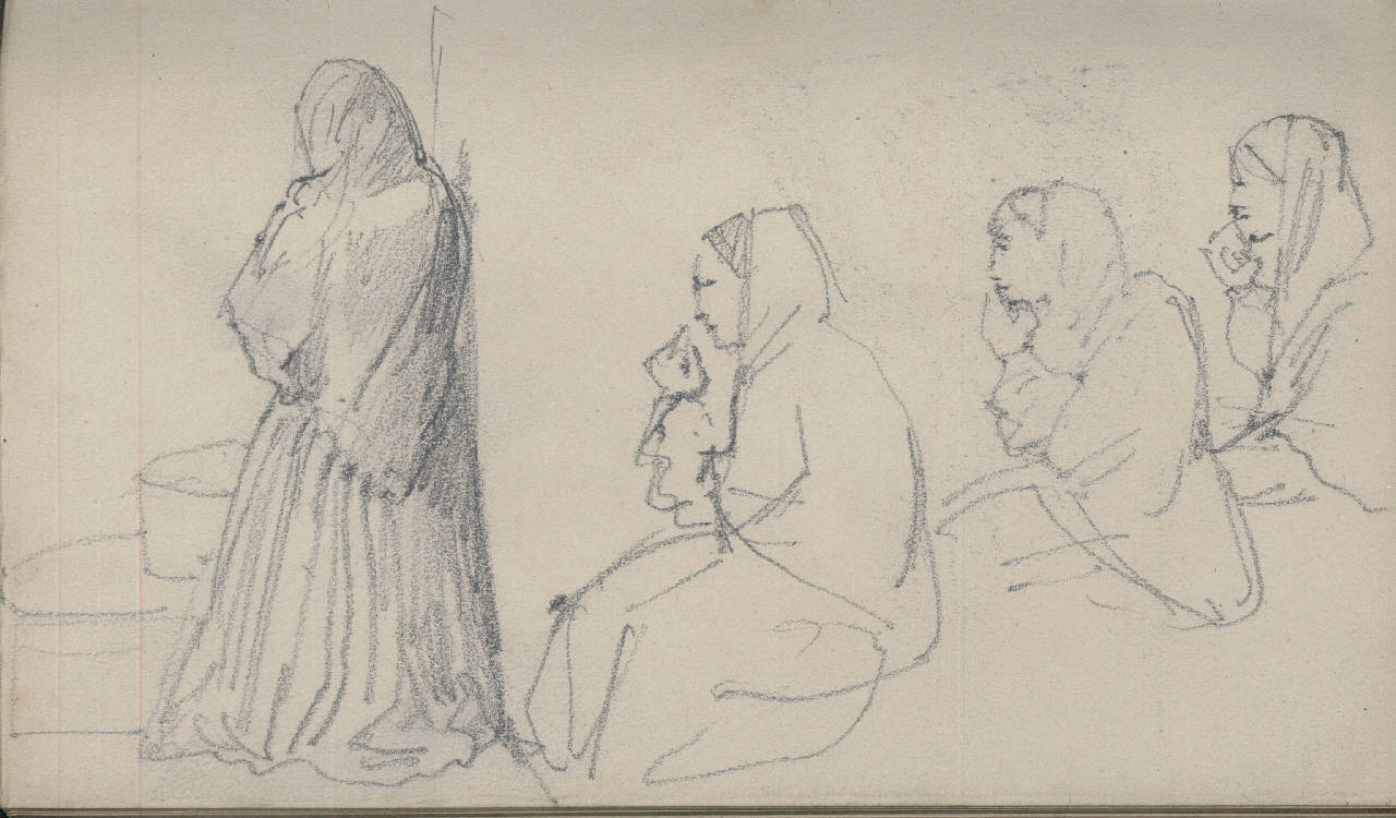 figure femminili (disegno) di Bisi, Luigi (ca 1875 - ca 1875)