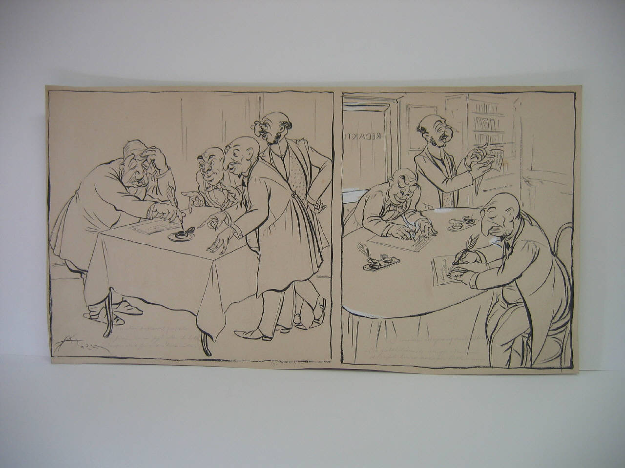 1) I banchieri e la Turchia. 2) I BANCHIERI REDIGONO I GIORNALI ESTERI. Or pubblichiam che ieri, oggi e domani/ a Tripoli han vinto gli ottomani. (disegno) di Mazza, Aldo (1912/03/10 - )