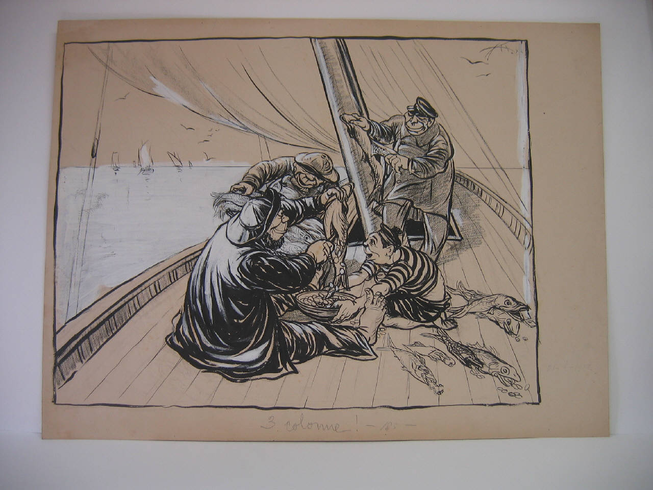 Nell'acque ove affogar tanti denari/ si pescheran pesci milionari. (disegno) di Mazza, Aldo (1912/04/21 - )