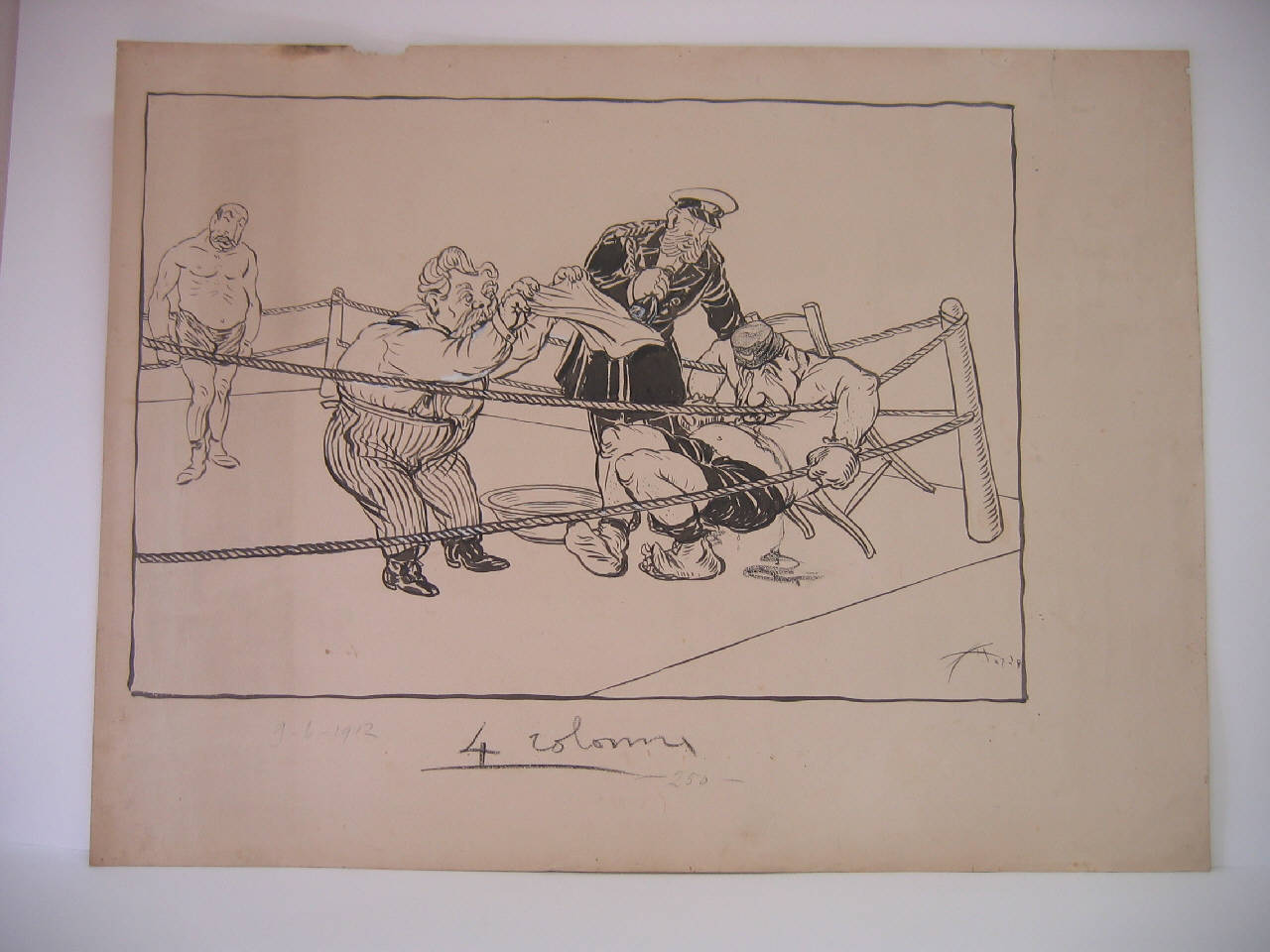 Grande sfida di boxe i menagers del turco (disegno) di Mazza, Aldo (1912/06/09 - )