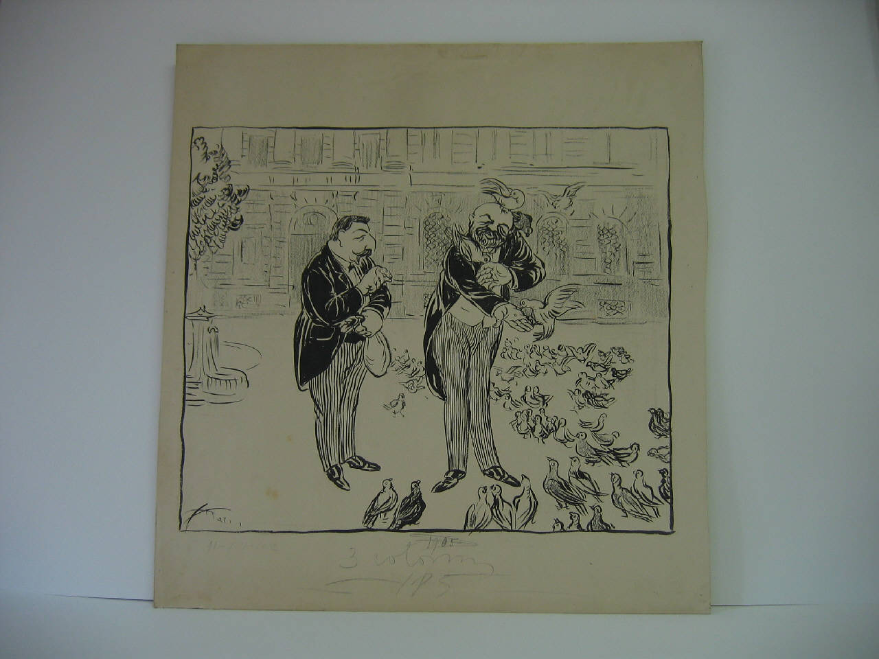 la municipalizzazione dei colombi (disegno) di Mazza, Aldo (1912/08/11 - )