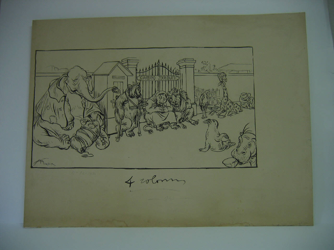 Il giardino zoologico di Roma (disegno) di Mazza, Aldo (1912/09/15 - )