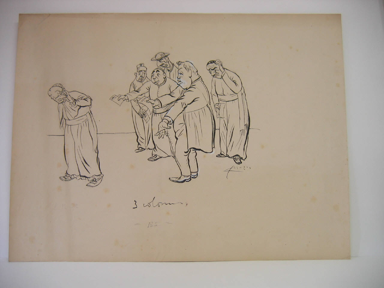 i giornalisti del "trust" clericale e il cardinale Ferrari (disegno) di Mazza, Aldo (1912/12/08 - )