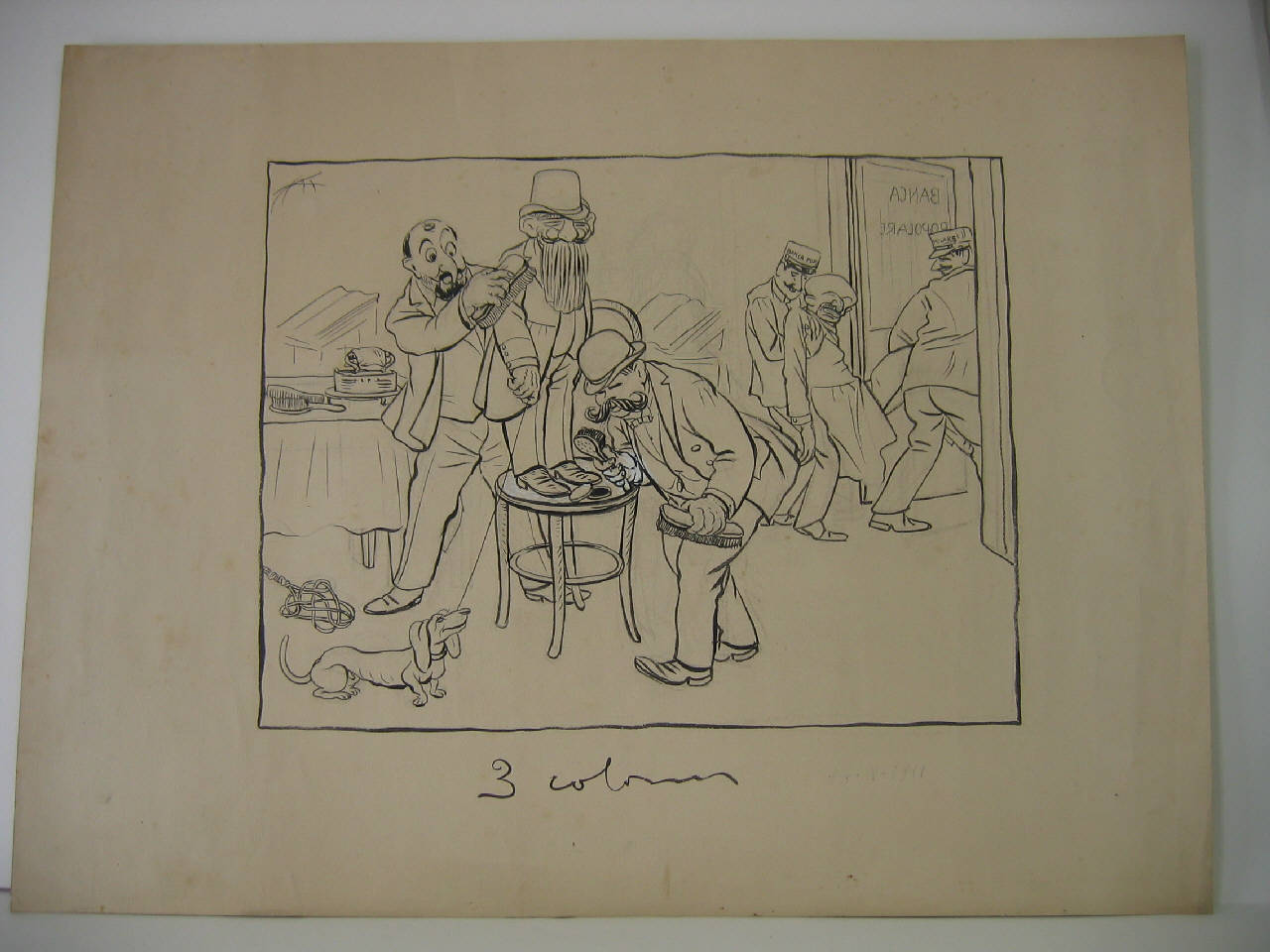 Il nuovo presidente alla banca popolare. (disegno) di Mazza, Aldo (1911/04/16 - )