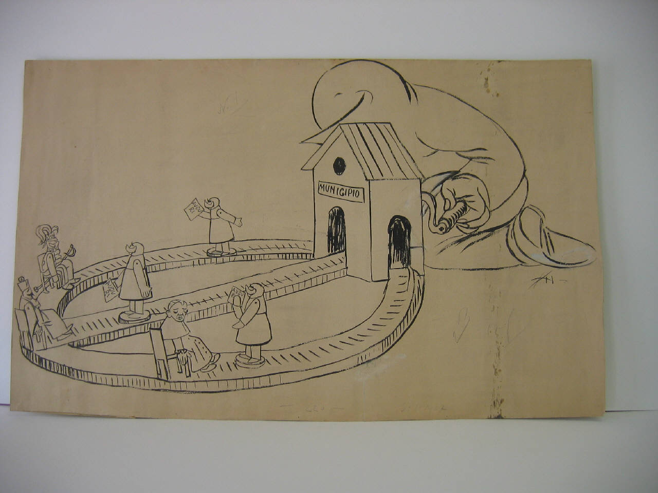 Le visite ufficiali di Capo d'anno. (disegno) di Mazza, Aldo (1907/01/06 - )