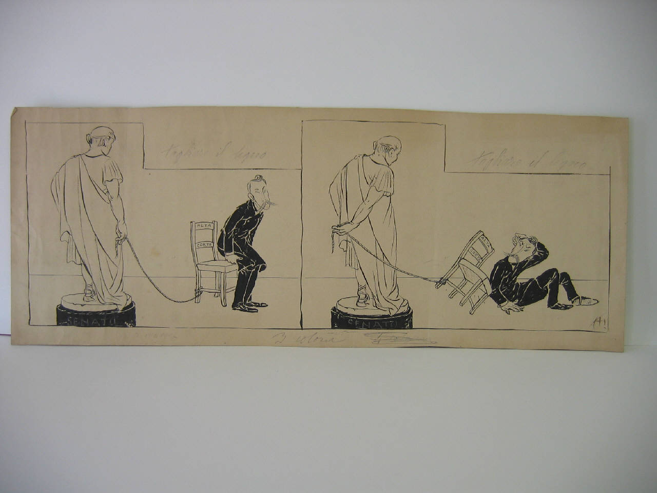 Nasi e il senato. (disegno) di Mazza, Aldo (1907/07/21 - )