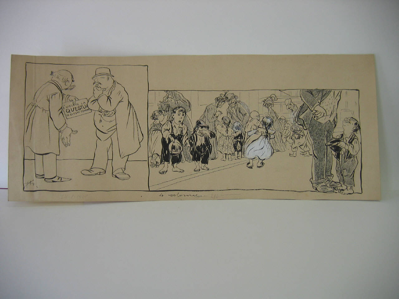 I figli degli sciperanti di Parma - Passeggiata-questua organizzata dalla Federazione Socialista. (disegno) di Mazza, Aldo (1908/05/24 - )