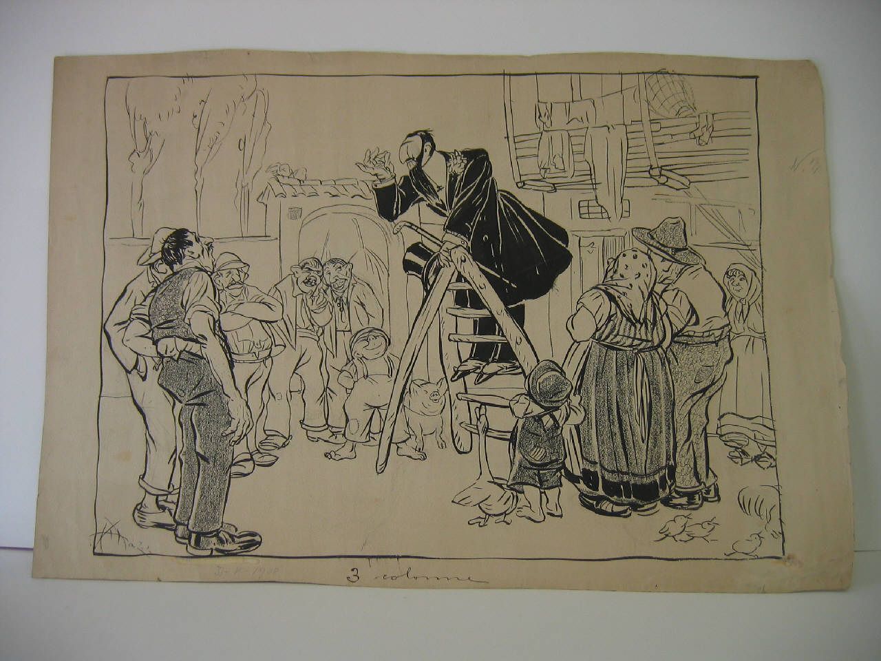 Un giro elettorale nel collegio di Gorgonzola. (disegno) di Mazza, Aldo (1908/05/31 - )