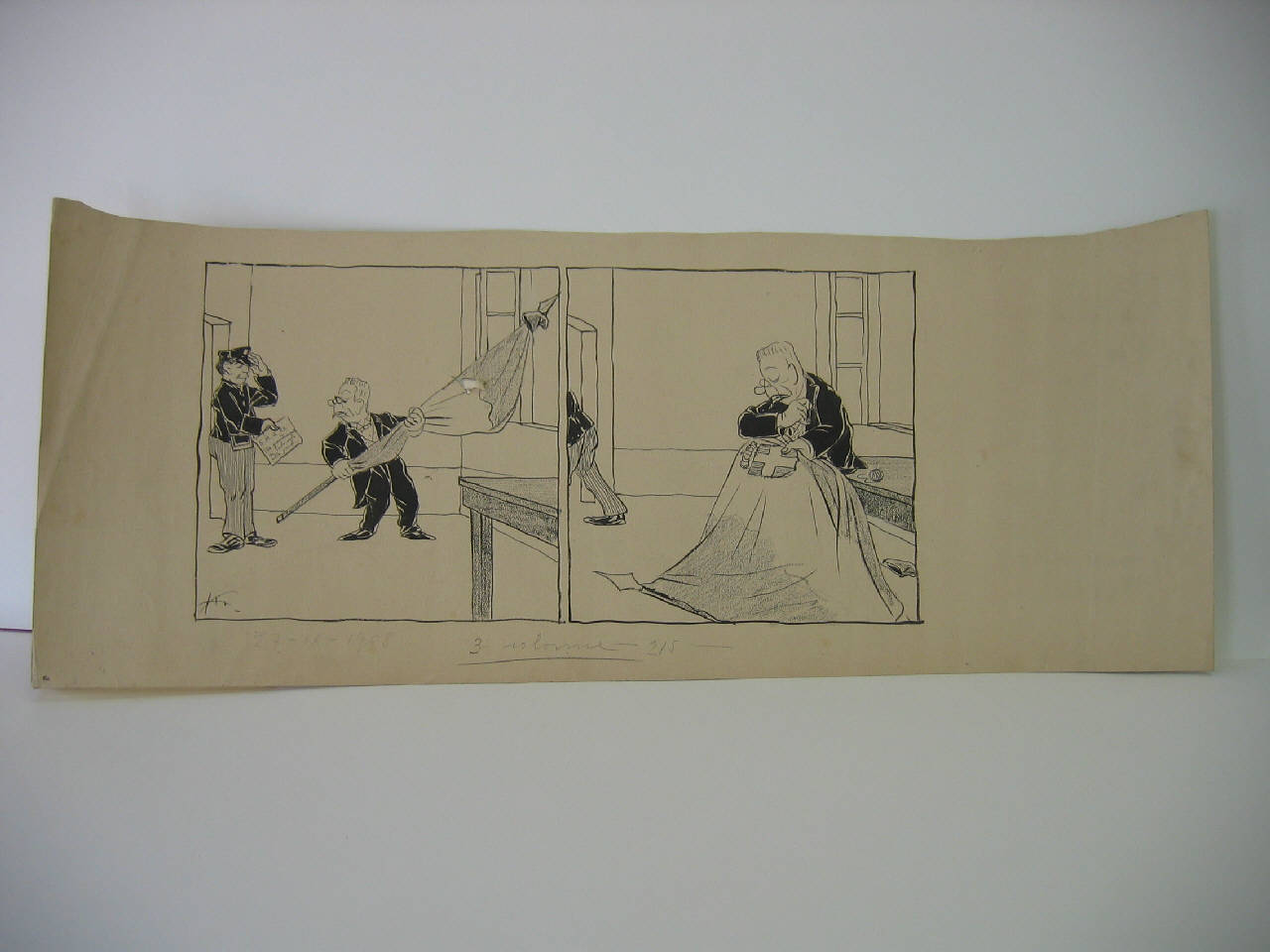 LA POLITICA DELLA MARATONA. (disegno) di Mazza, Aldo (1908/09/27 - )