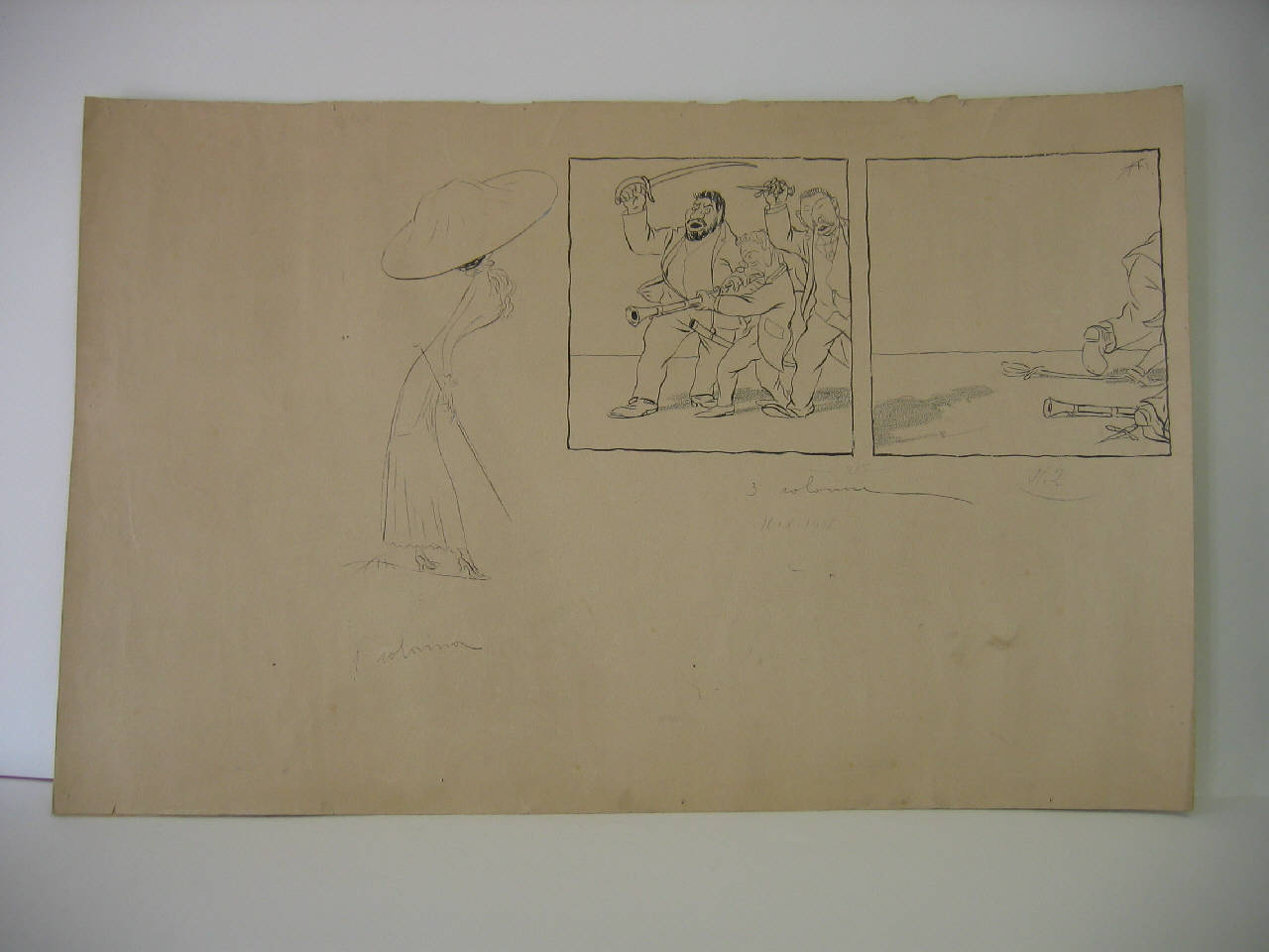 I COMIZI DI PROTESTA. (disegno) di Mazza, Aldo (1908/10/18 - )