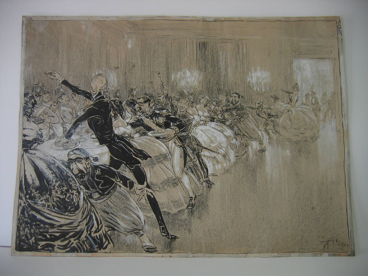 LA GRAN FESTA PATRIOTTICA IN CASA V (disegno) di Mazza, Aldo (1909/06/06 - )