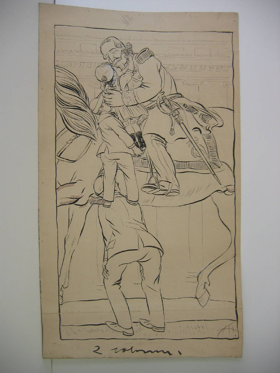 NAPOLEONE E GLI STUDENTI MILANESI. (disegno) di Mazza, Aldo (1909/06/13 - )