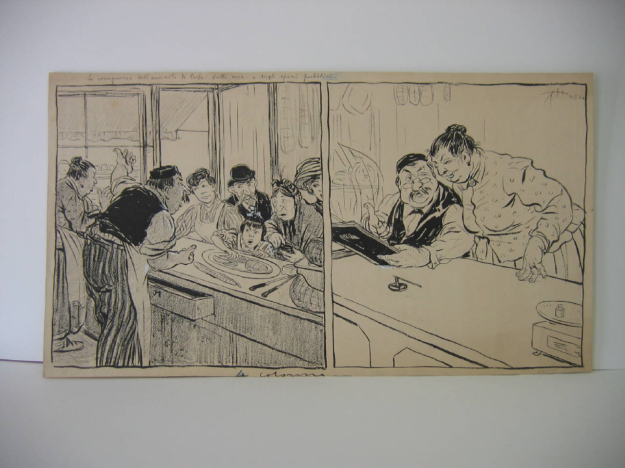 LE CONSEGUENZE DELL'AUMENTO DI TASSA SULLE AREE E SUGLI SPAZI PUBBLICI. (disegno) di Mazza, Aldo (1909/10/10 - )