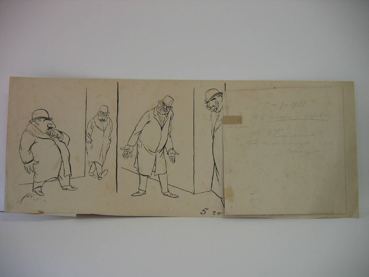 IL PRIMO INCONTRO DI CAPODANNO. (disegno) di Mazza, Aldo (1913/01/05 - )