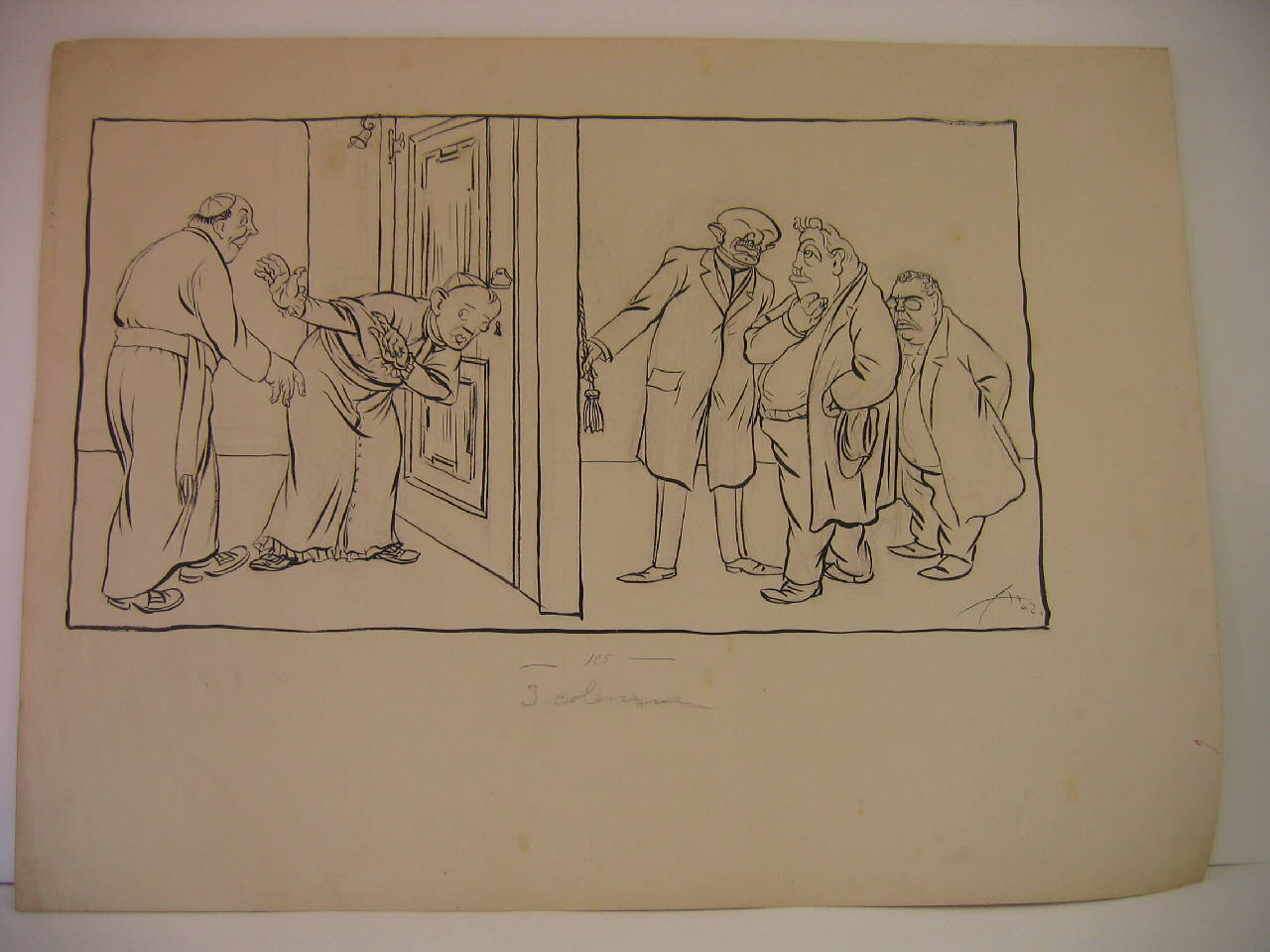 S.E. FERRARI E I DEPUTATI CATTOLICI. (disegno) di Mazza, Aldo (1913/02/02 - )