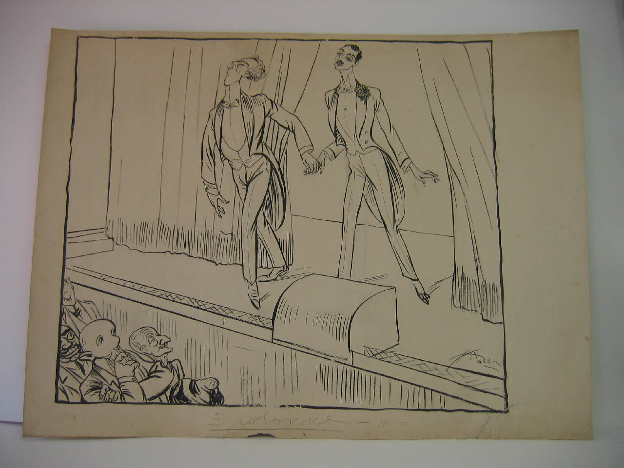 IL CONSIGLIO DEL TEATRO MANZONI E LA PROPOSTA GIUSEPPE PRAGA E MARCO VISCONTI. (disegno) di Mazza, Aldo (1913/03/23 - )